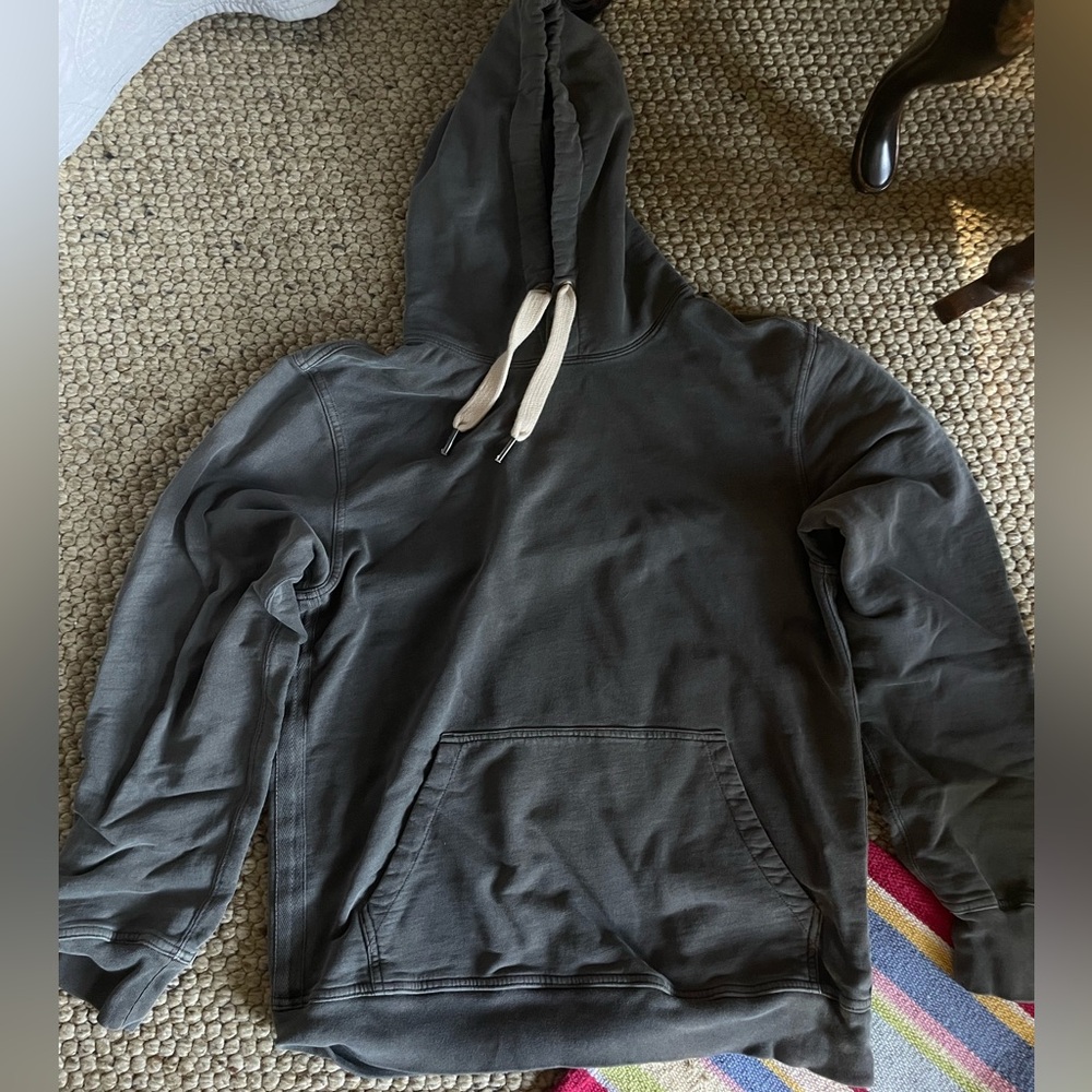 Buck Mason Brushed Loopback Hooded Sweatshirt grey Medium